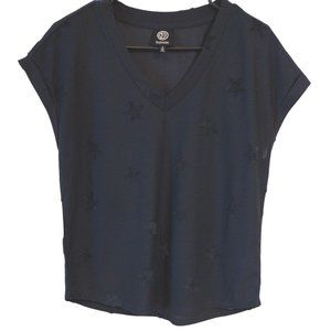 Bobeau Women's Small Blue Sleeveless Star Patterned Shirt